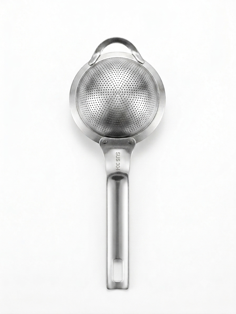 Shengya Pure Stainless Steel Tea Strainer with Handle – Perforated Chai Filter for Daily Use