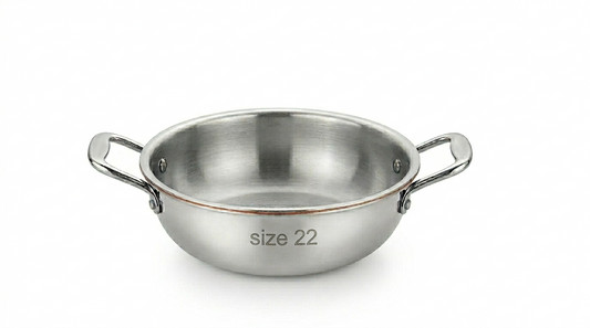 Cheftone Triply Stainless Steel Deep Kadai | Induction & Gas Compatible | No Coating