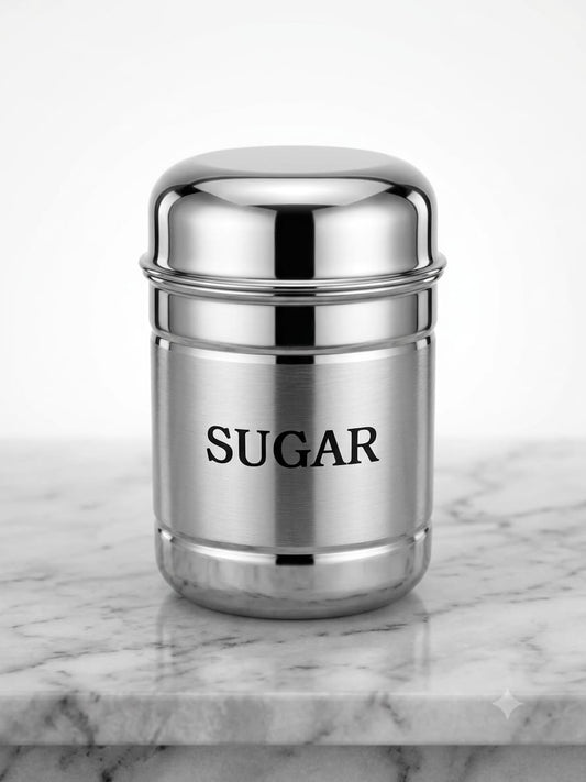 Stainless Steel Coffee, Tea & Sugar Container Set | 3-Piece Kitchen Storage Box with Lids