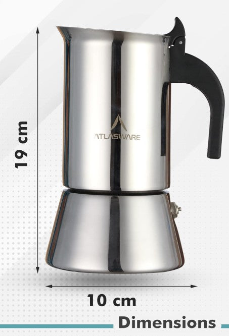 Atlasware Stainless Steel Espresso Coffee Percolator (ERIKA)