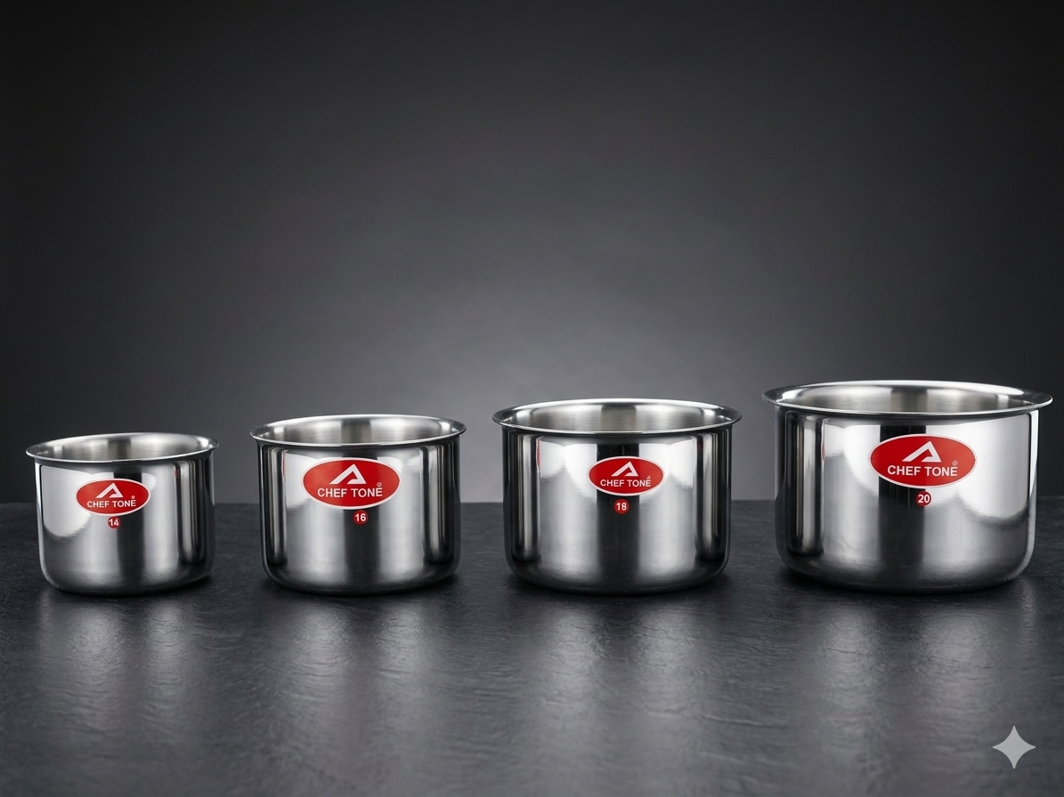 Cheftone  Triply Stainless Steel Gunj/ Milk Pot for Cooking & Boiling