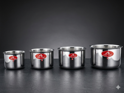 Cheftone  Triply Stainless Steel Gunj/ Milk Pot for Cooking & Boiling