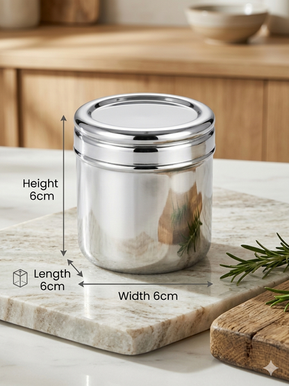 Firangi C-Thru Masala Dabba | Stainless Steel Spice Box with Clear Lid | 9 Compartments