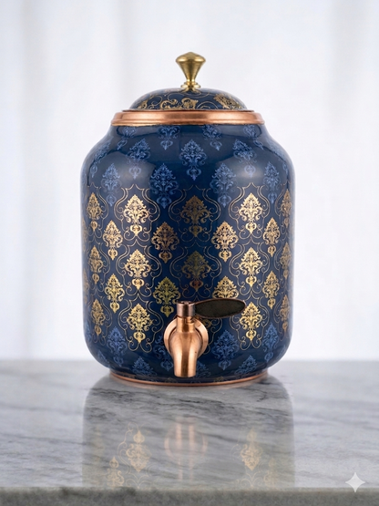 Copper Drum 5 Litre | Pure Copper Storage Vessel for Water & Kitchen Use