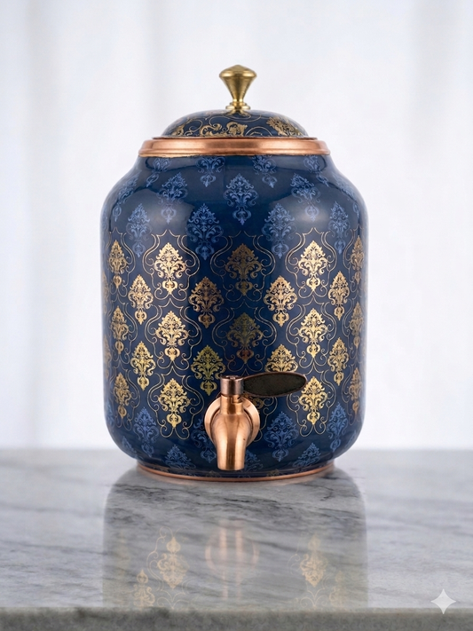 Copper Drum 5 Litre | Pure Copper Storage Vessel for Water & Kitchen Use