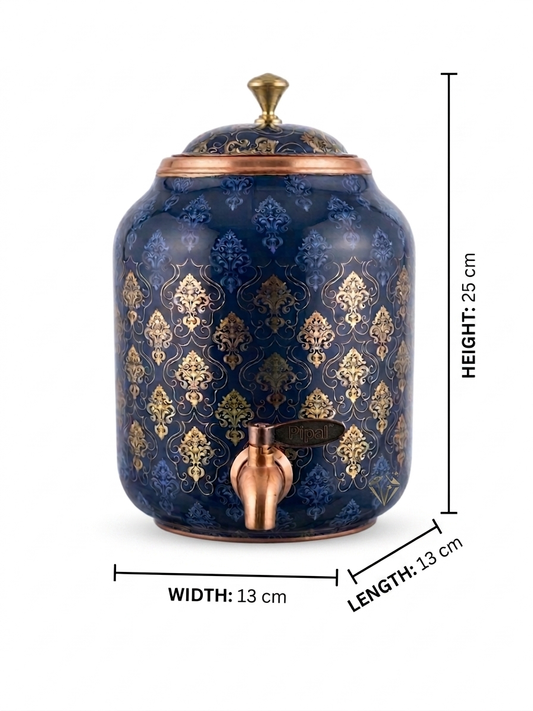 Copper Drum 5 Litre | Pure Copper Storage Vessel for Water & Kitchen Use