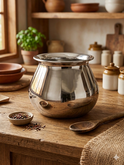 Stainless Steel Pongal Handi | Triply Festival Cooking Pot for Sankranti & Pongal