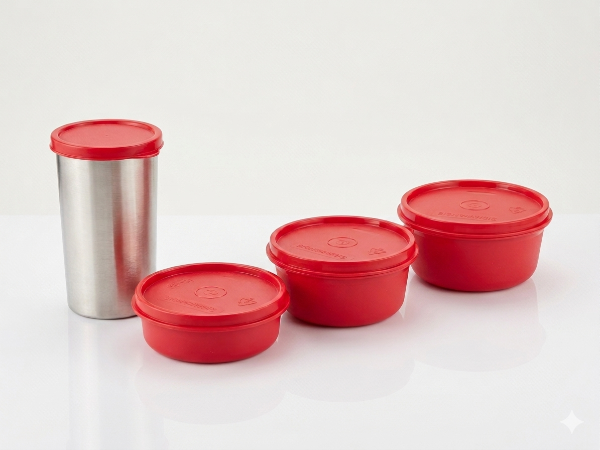 Signoraware Executive Lunch Box Set with Bag | 3 Containers + 1 Tumbler | Leak-Proof Office Tiffin