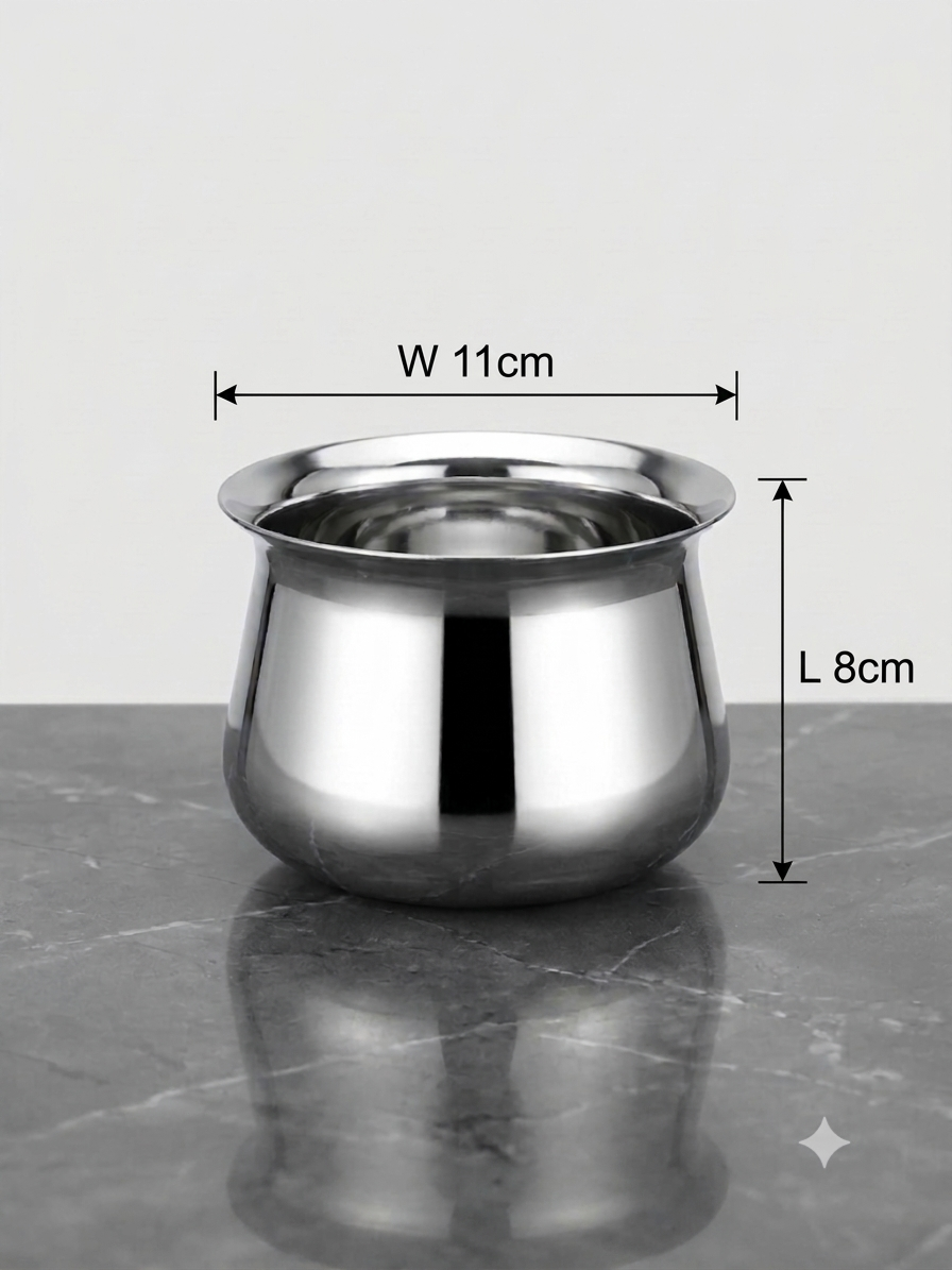 Stainless steel handi for induction and gas cooking