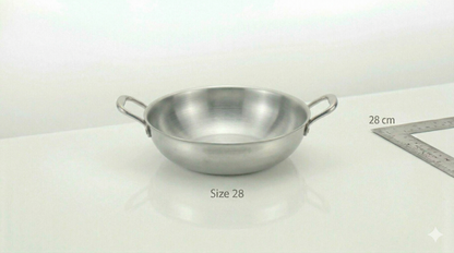 Cheftone Triply Stainless Steel Deep Kadai | Induction & Gas Compatible | No Coating