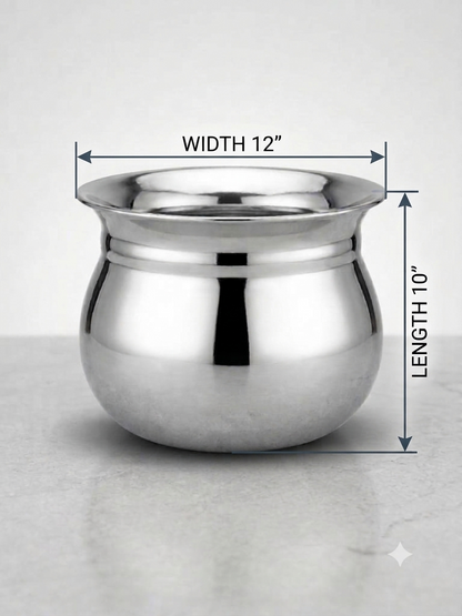 Madrasi Handi – Stainless Steel Cooking Pot for Rice, Dal, Sambar & Pongal (Without Lid)