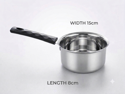 Stainless Steel Russian Saucepan | Milk, Tea & Sauce Pan with Long Handle | Induction & Gas Compatible