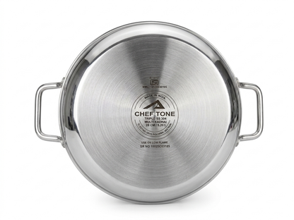 ChefTone Triply Multi Kadai Set with Idli, Thatte Idli, Mini Idli & Steamer Plates — 7-in-1 Stainless Steel Cookware, Induction & Gas Compatible