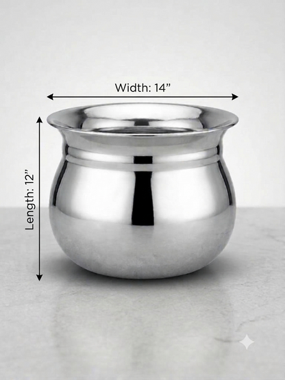 Madrasi Handi – Stainless Steel Cooking Pot for Rice, Dal, Sambar & Pongal (Without Lid)