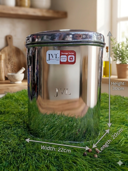 JVL Square Storage Box – Airtight Stainless Steel Container | Stackable, Rustproof | Airtight Container | Kitchen Storage Jar for Grains, Pulses, Spices, Snacks.