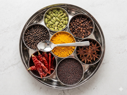 Milano Stainless Steel Spice Box with See-Through Lid | 7 Container Masala Dabba