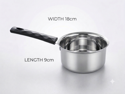 Stainless Steel Russian Saucepan | Milk, Tea & Sauce Pan with Long Handle | Induction & Gas Compatible