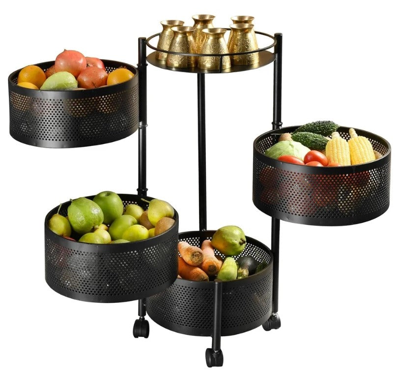 Rotating Trolley For Kitchen Organizer