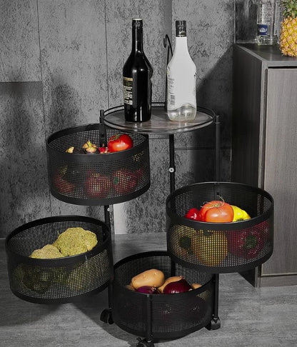 Rotating Trolley For Kitchen Organizer