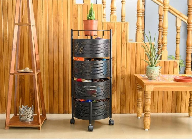 Rotating Trolley For Kitchen Organizer