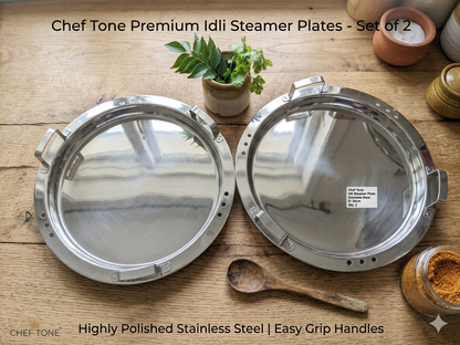 ChefTone Triply Multi Kadai Set with Idli, Thatte Idli, Mini Idli & Steamer Plates — 7-in-1 Stainless Steel Cookware, Induction & Gas Compatible