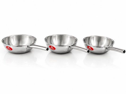 ChefTone Triply Wok | Even Heat Distribution | Stainless Steel | Induction Compatible