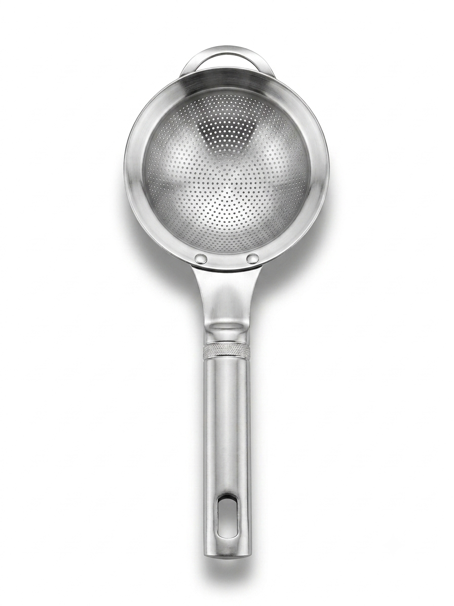 Shengya Pure Stainless Steel Tea Strainer with Handle – Perforated Chai Filter for Daily Use