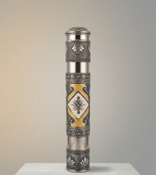 Stainless Steel Agarbatti Stand & Storage Pipe – Antique Finish