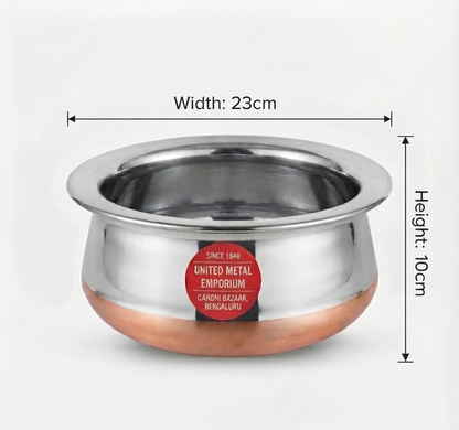 Copper Bottom Chetty | Stainless Steel Handi | Traditional Indian Cooking Vessel