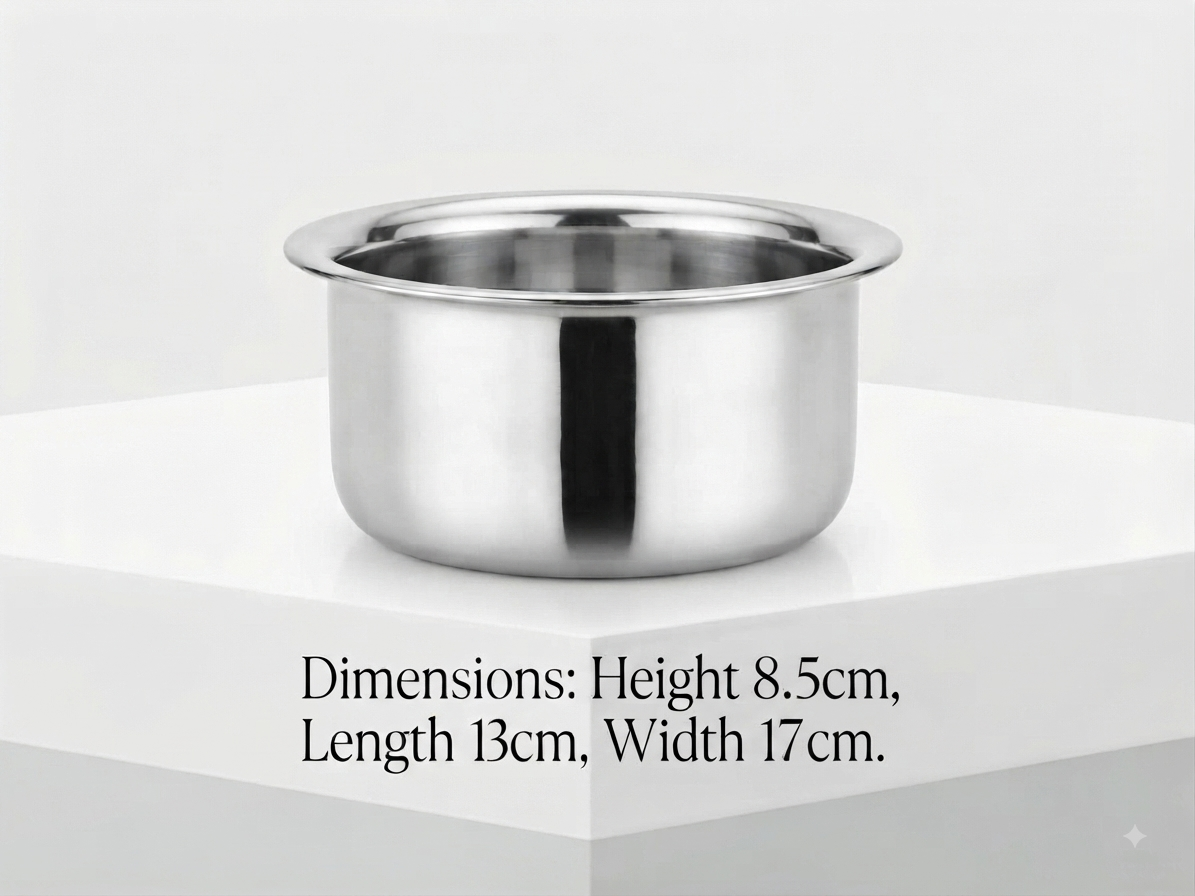 ChefTone Triply Tope | Premium Steel Cooking Vessel | Even Heat Distribution | Indian Cookware