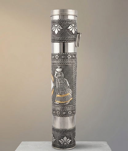 Stainless Steel Agarbatti Stand & Storage Pipe – Antique Finish