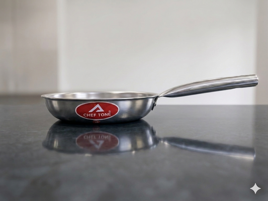 Cheftone Triply Frypan | Stainless Steel | Induction Base, Gas.