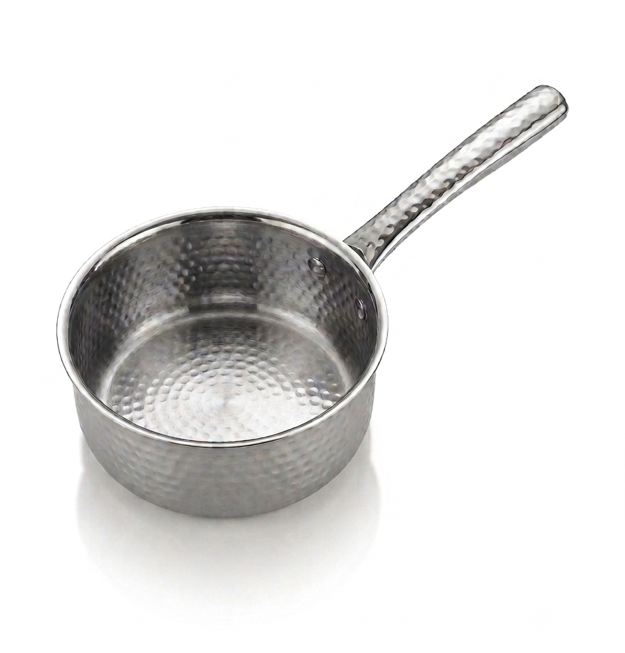 Shri & Sam Premium Triply Hammered Cookware Set – Kadai, Saucepan & Frypan