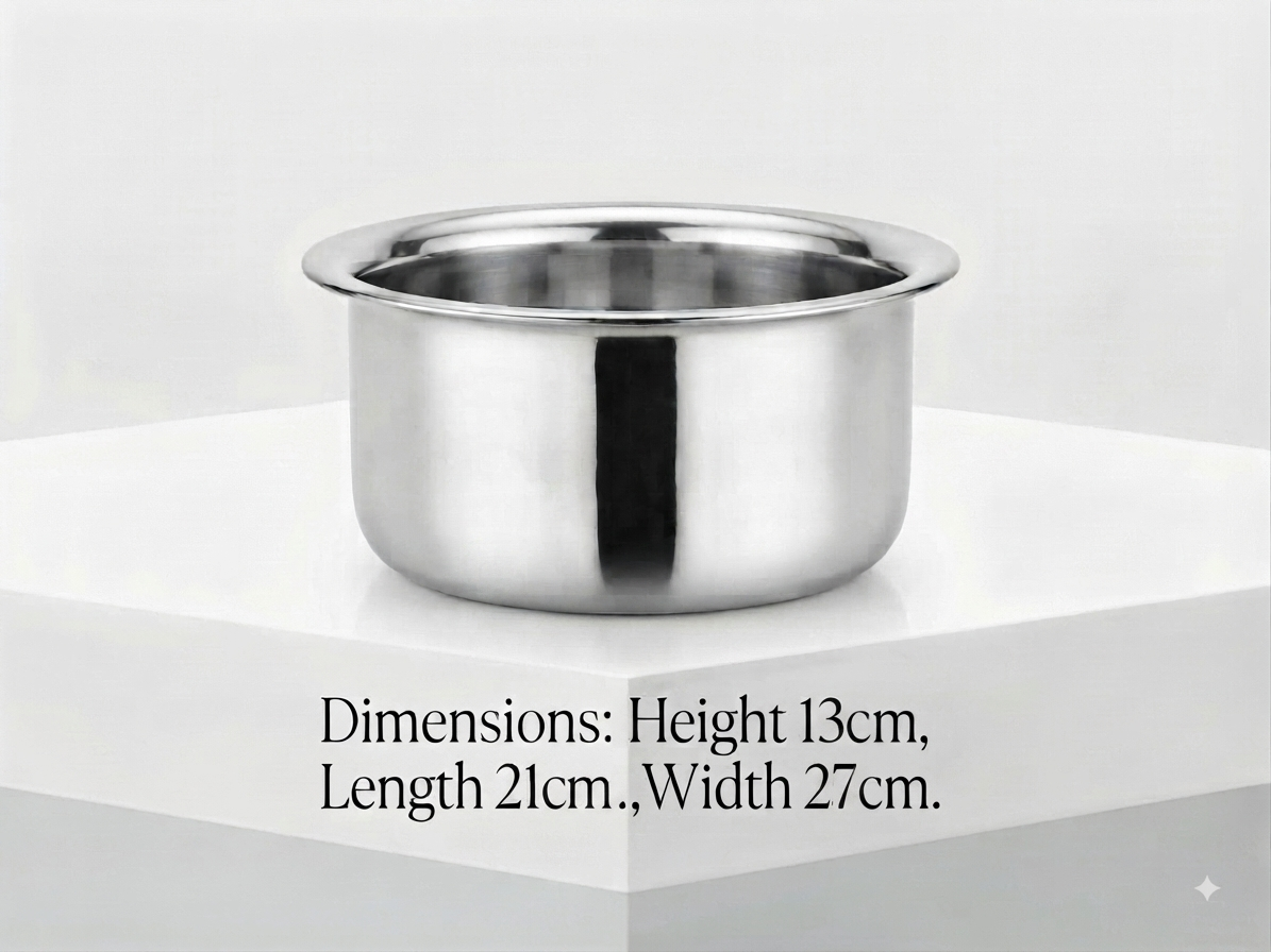 ChefTone Triply Tope | Premium Steel Cooking Vessel | Even Heat Distribution | Indian Cookware