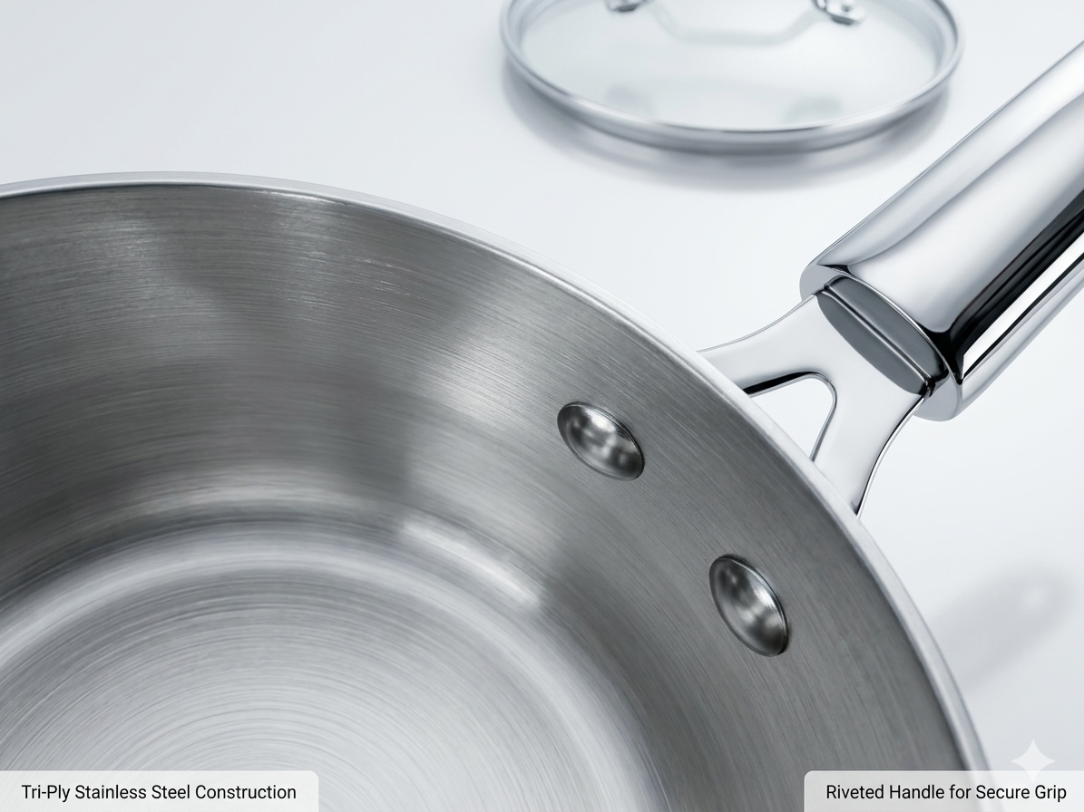 ChefTone Triply Coffee & Milk Warmer – Compatible with Induction, Gas & Ceramic Hob| Even Heat, No Burn, All Cooktops