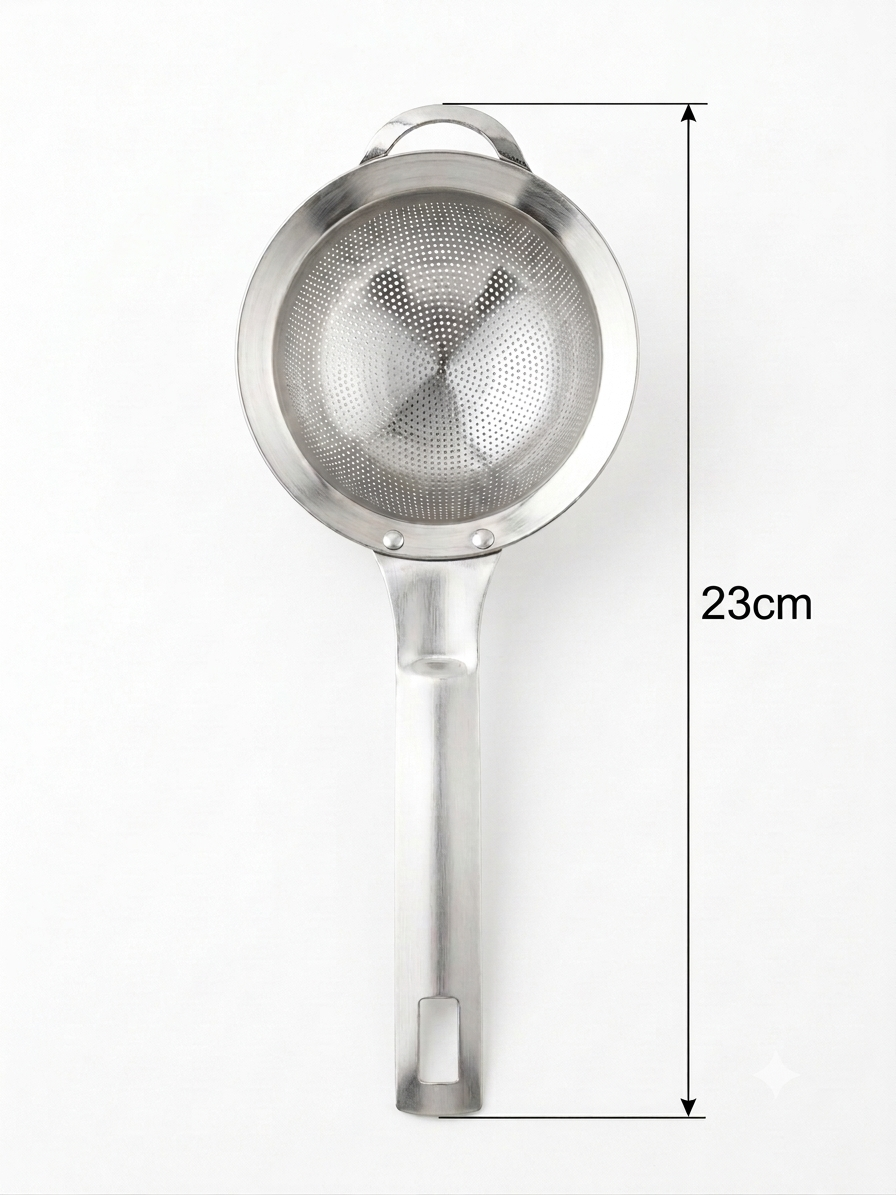Shengya Pure Stainless Steel Tea Strainer with Handle – Perforated Chai Filter for Daily Use