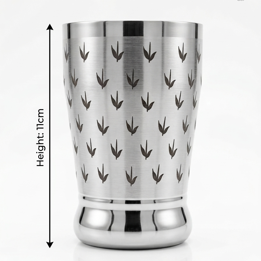 Monalisa Leaf Stainless Steel Glass, Rust-Proof Matte Finish Tumbler
