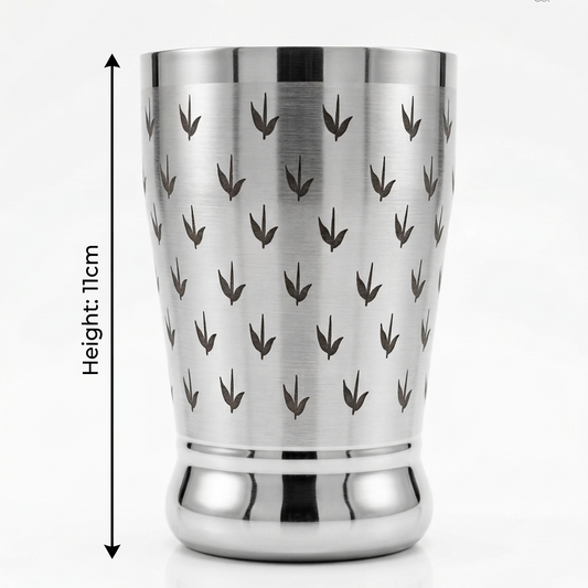 Monalisa Leaf Stainless Steel Glass, Rust-Proof Matte Finish Tumbler