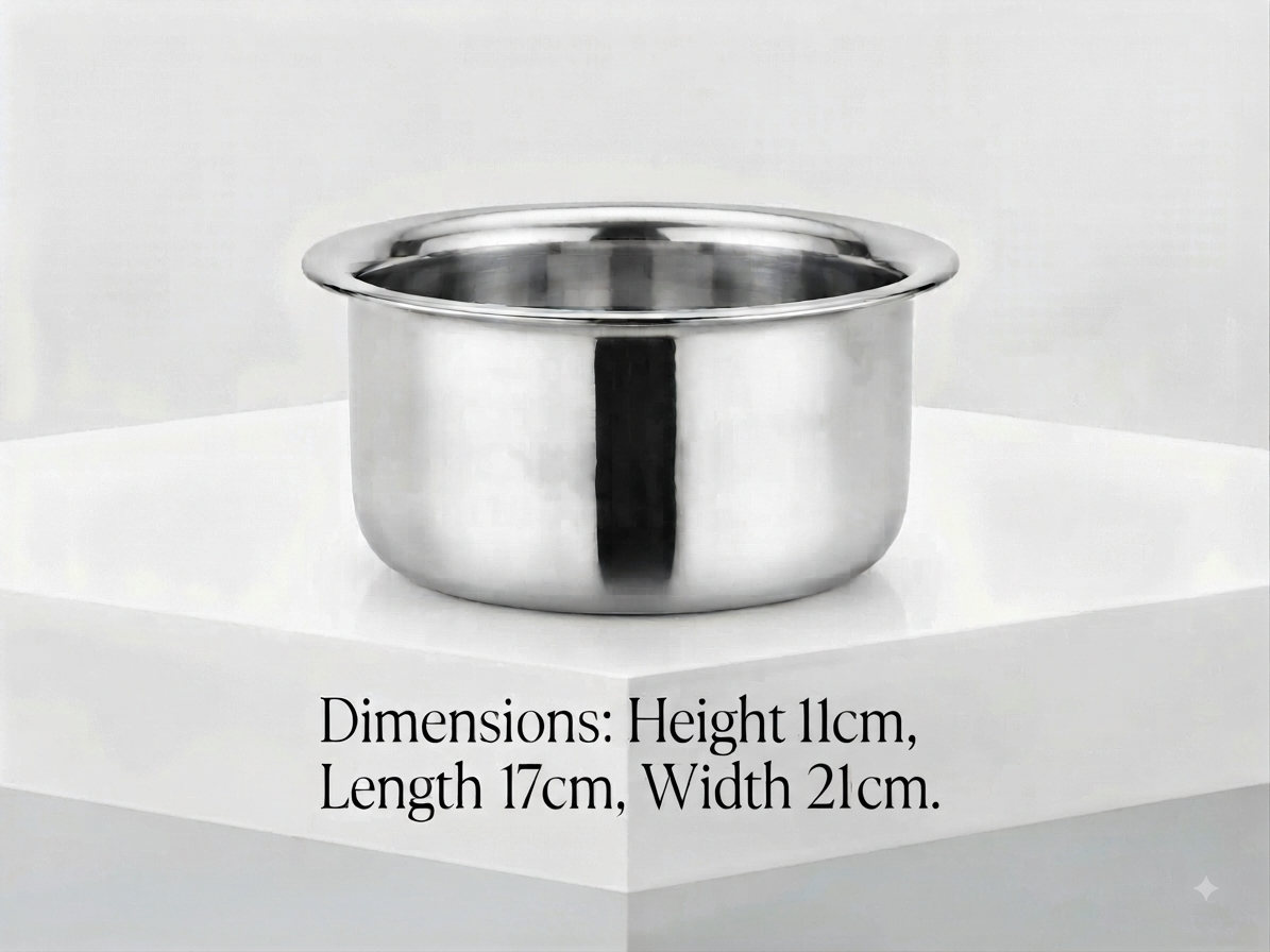 ChefTone Triply Tope | Premium Steel Cooking Vessel | Even Heat Distribution | Indian Cookware