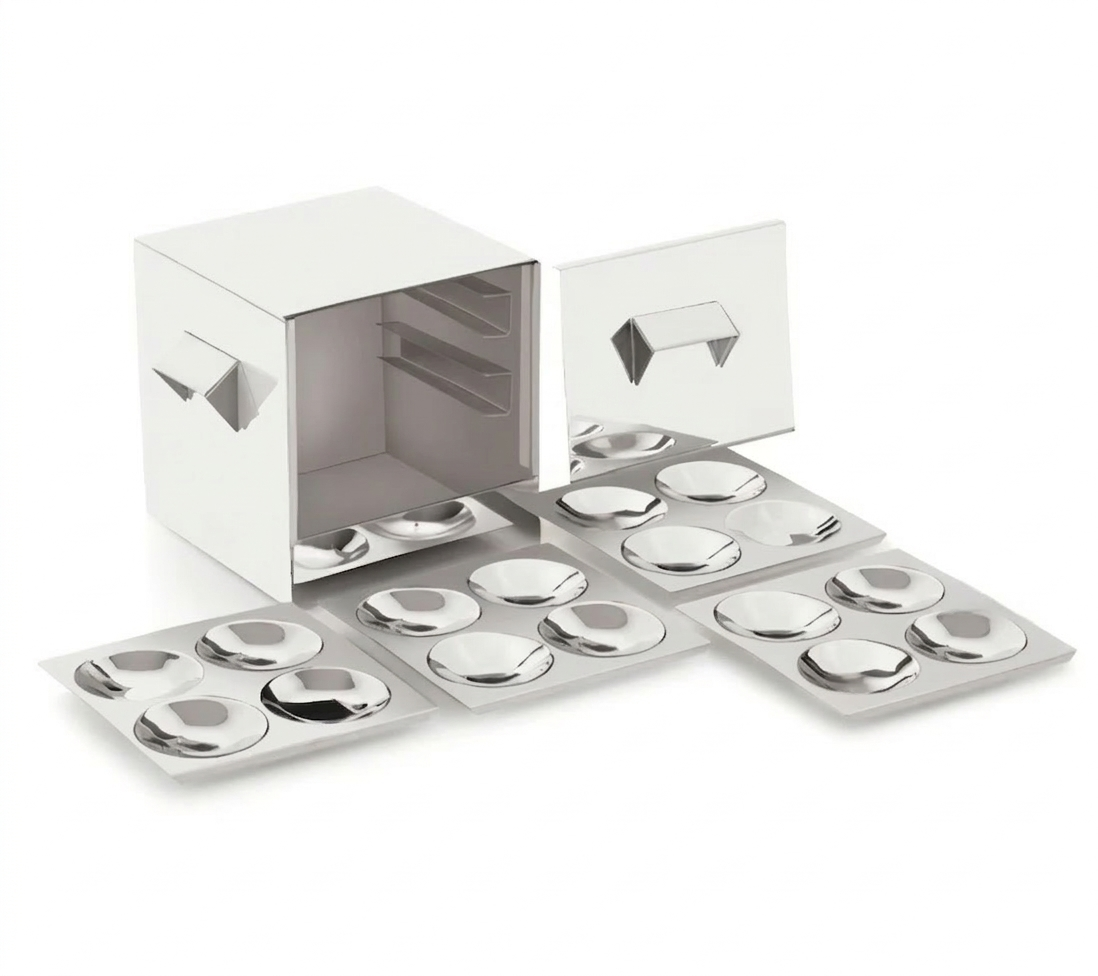 Premium Stainless Steel "Hotel-Style" Idli Steamer for Home – 4Tray Square Idli Cooker (Induction & Gas Compatible