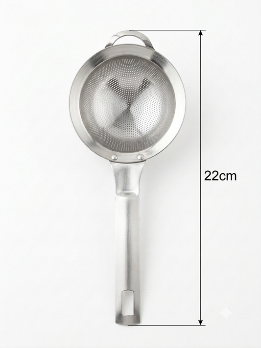 Shengya Pure Stainless Steel Tea Strainer with Handle – Perforated Chai Filter for Daily Use