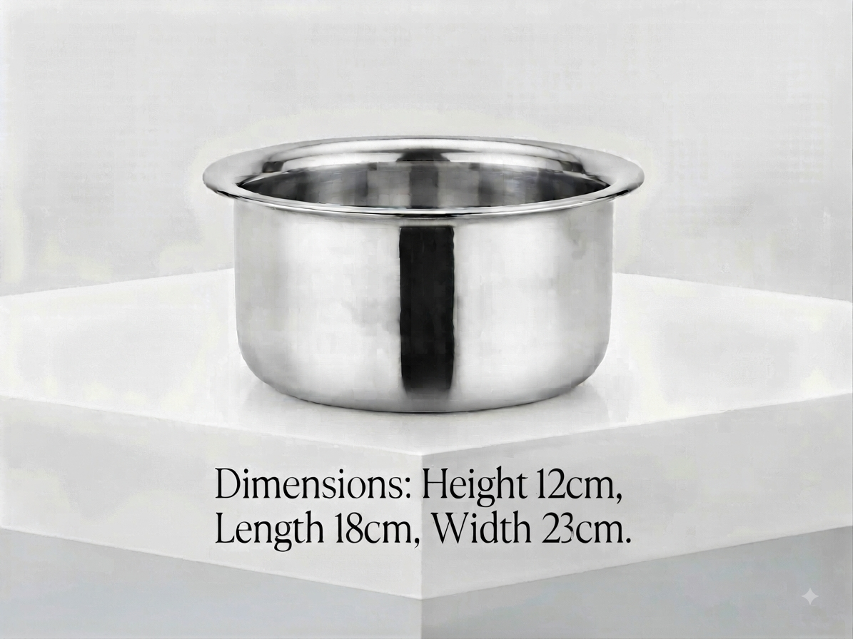 ChefTone Triply Tope | Premium Steel Cooking Vessel | Even Heat Distribution | Indian Cookware