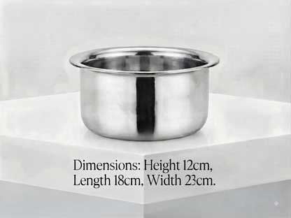 ChefTone Triply Tope | Premium Steel Cooking Vessel | Even Heat Distribution | Indian Cookware