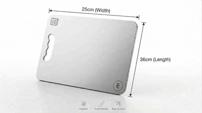 Stainless Steel Chopping Board for Kitchen – 304 Food Grade, Double-Sided, Anti-Bacterial Cutting Board with Handle (Small, Medium & Large)