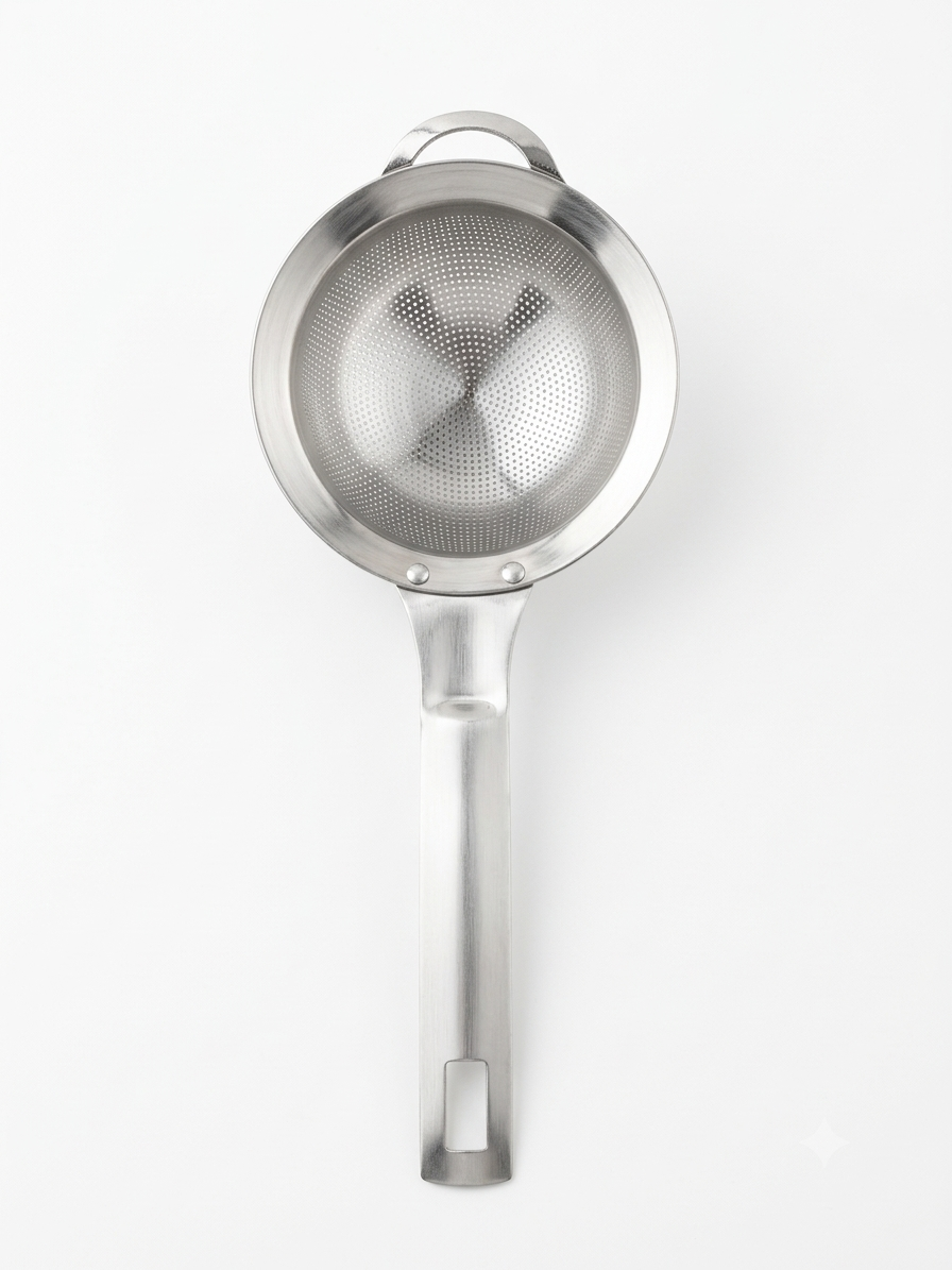 Shengya Pure Stainless Steel Tea Strainer with Handle – Perforated Chai Filter for Daily Use
