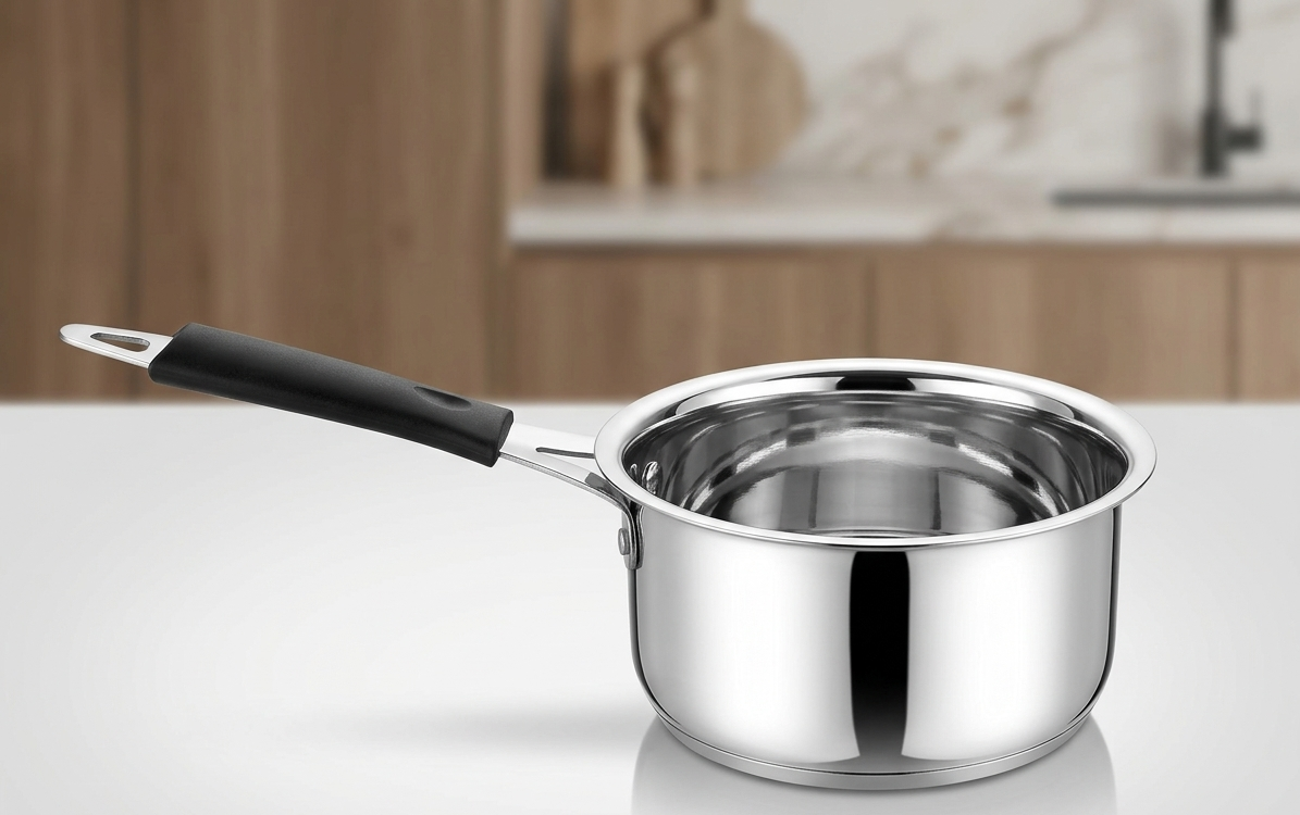 Stainless Steel Plain Patti Saucepan with Handle | Milk Pan, Tea & Sauce Pan for Kitchen | 4 Sizes