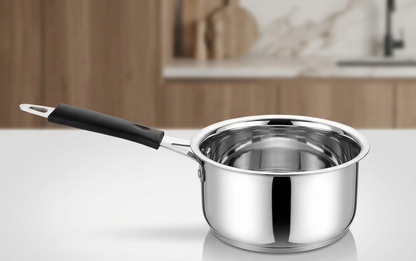 Stainless Steel Plain Patti Saucepan with Handle | Milk Pan, Tea & Sauce Pan for Kitchen | 4 Sizes