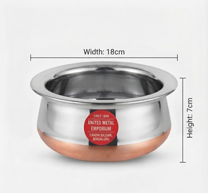 Copper Bottom Chetty | Stainless Steel Handi | Traditional Indian Cooking Vessel
