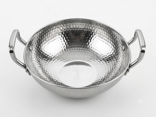 Shri & Sam Premium Triply Hammered Cookware Set – Kadai, Saucepan & Frypan