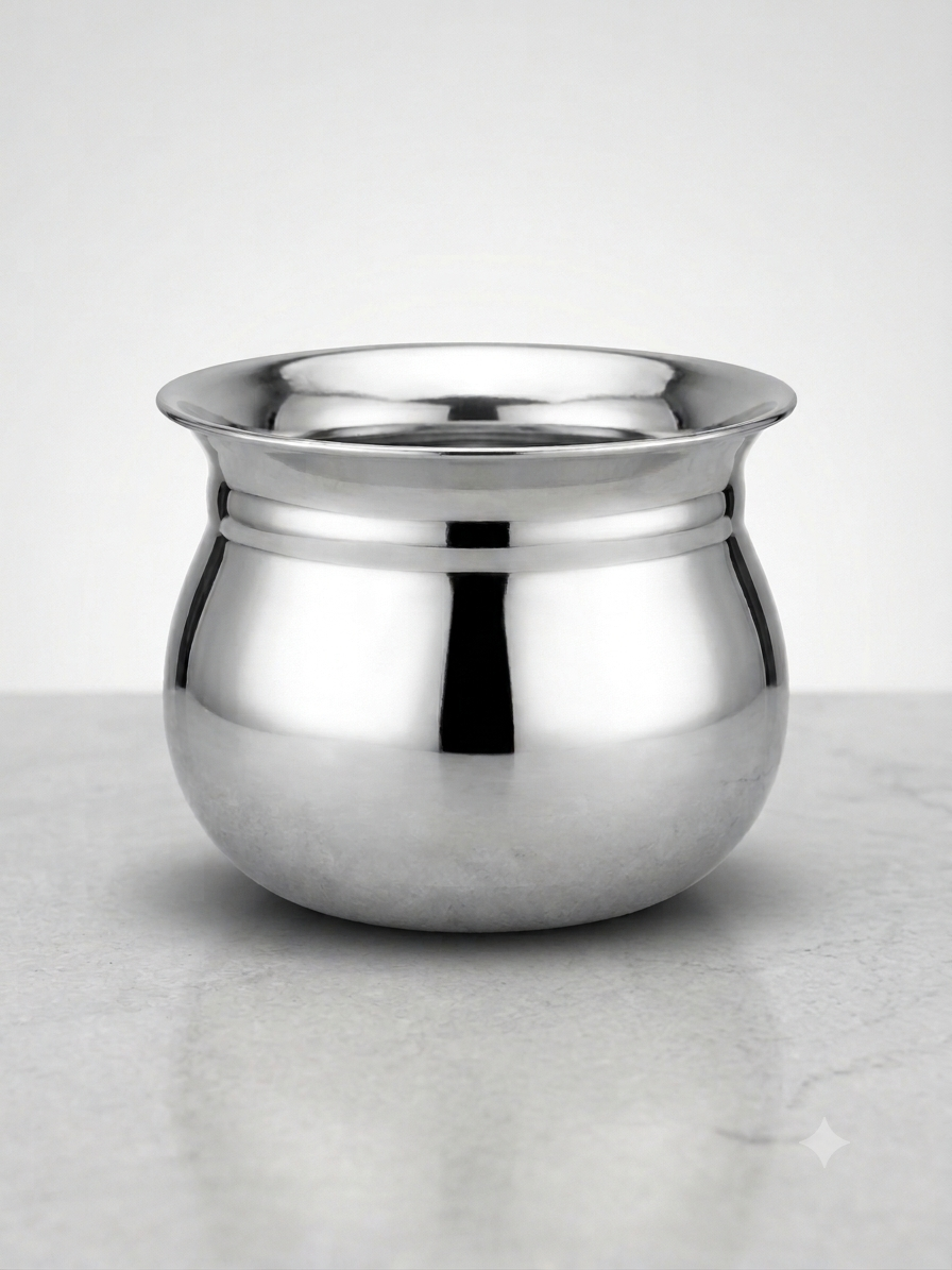 Madrasi Handi – Stainless Steel Cooking Pot for Rice, Dal, Sambar & Pongal (Without Lid)